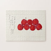 プラム(Prunus Domestica)果実水色絵画の ジグソーパズル (横)