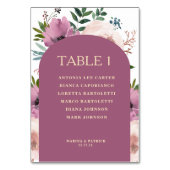 プラムArchフローラ結婚のテーブル番号カード テーブルナンバー (裏面)