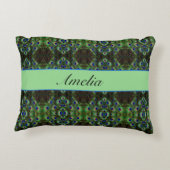 プラメ王室のージ – Luxe Peacock Feather Pattern アクセントクッション (裏面)