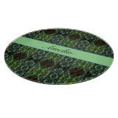 プラメ王室のージ – Luxe Peacock Feather Pattern カッティングボード (角)