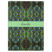 プラメ王室のージ – Luxe Peacock Feather Pattern クリップボード (裏面)