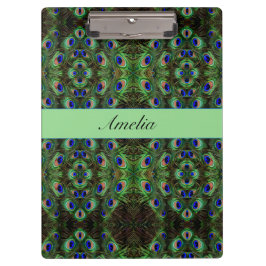 プラメ王室のージ – Luxe Peacock Feather Pattern クリップボード