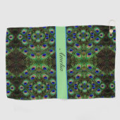 プラメ王室のージ – Luxe Peacock Feather Pattern ゴルフタオル (横)