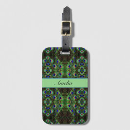 プラメ王室のージ – Luxe Peacock Feather Pattern ラゲッジタグ
