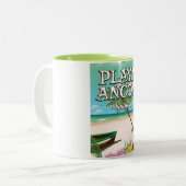 プラヤアンコントリニダード旅行ポスター ツートーンマグカップ (正面左)