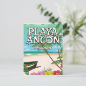 プラヤアンコントリニダード旅行ポスター ポストカード (スタンド正面)