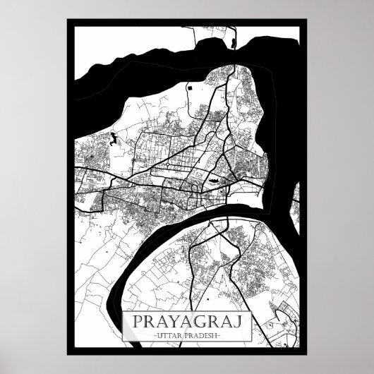 プラヤグラジ ウッタルプラデーシュ州の市街地図 ポスター (正面)