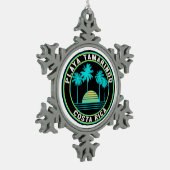 プラヤタマリンドコスタリカサーフィンサーフィン スノーフレークピューターオーナメント (左)