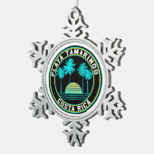 プラヤタマリンドコスタリカサーフィンサーフィン スノーフレークピューターオーナメント (右)