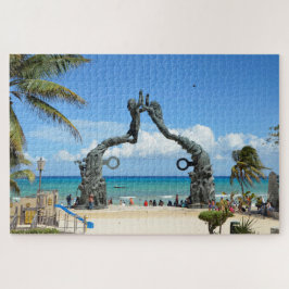 プラヤデルカルメンメキシコカリブのビーチ像 ジグソーパズル