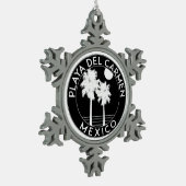 プラヤデルカルメンメキシコトロピカルビーチサーフィン スノーフレークピューターオーナメント (左)