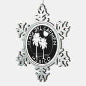 プラヤデルカルメンメキシコトロピカルビーチサーフィン スノーフレークピューターオーナメント (右)