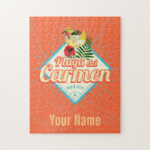 プラヤデルカルメンメキシコレトロカクテルヴィンテージ ジグソーパズル (縦)