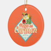 プラヤデルカルメンメキシコレトロカクテルヴィンテージ セラミックオーナメント (左)