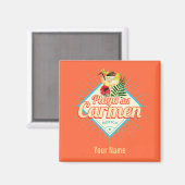 プラヤデルカルメンメキシコレトロカクテルヴィンテージ マグネット (正面/裏面)