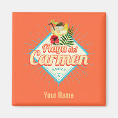 プラヤデルカルメンメキシコレトロカクテルヴィンテージ マグネット (正面)