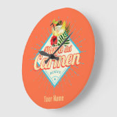 プラヤデルカルメンメキシコレトロカクテルヴィンテージ ラージ壁時計 (傾斜)