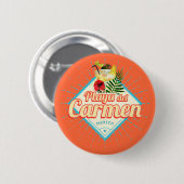 プラヤデルカルメンメキシコレトロカクテルヴィンテージ 缶バッジ (正面&裏面)