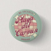 プラヤデルカルメンメキシコレトロ土産デコル 缶バッジ (正面)
