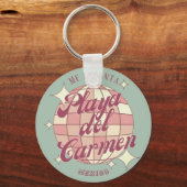 プラヤデルカルメンメキシコレトロ土産デコールティール（緑がかった色） キーホルダー (正面)