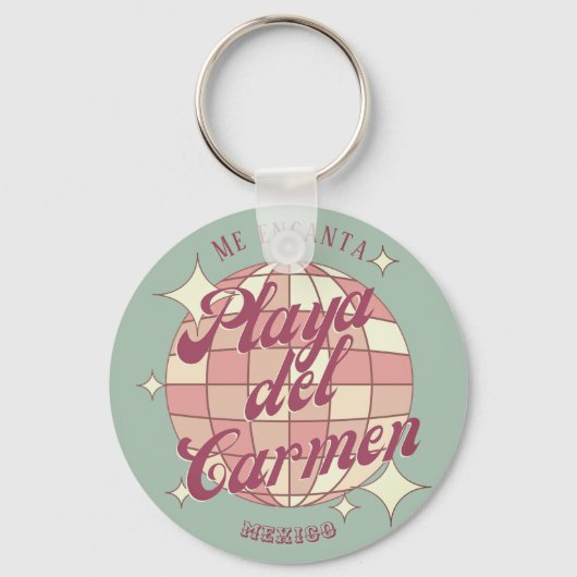 プラヤデルカルメンメキシコレトロ土産デコールティール（緑がかった色） キーホルダー (裏面)