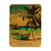 プラヤデルカルメンメキシコヴィンテージトラベルパームビーチ マグネット (縦)