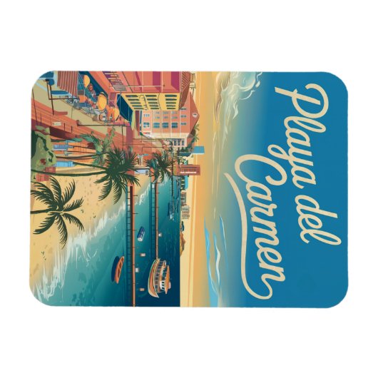 プラヤデルカルメンメキシコヴィンテージ マグネット (横)