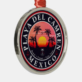 プラヤデルカルメンレトロサンセットパームツリーズ1960s メタルオーナメント (右)