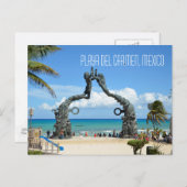 プラヤデルカーメンカリブのシービーチシーン ポストカード (正面/裏面)