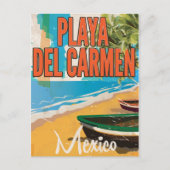 プラヤデルカーメンヴィンテージ旅行ポスタープリント ポストカード (正面)