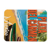 プラヤデルカーメンヴィンテージ旅行ポスタープリント マグネット (横)