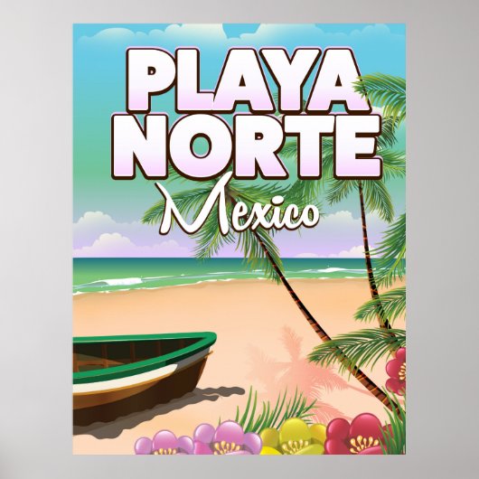 プラヤノルテ メキシコのビーチポスター ポスター (正面)