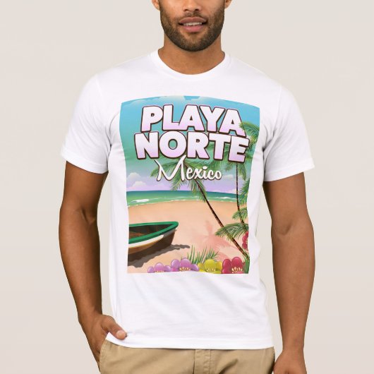 プラヤノルテ メキシコのビーチポスター Tシャツ (正面)