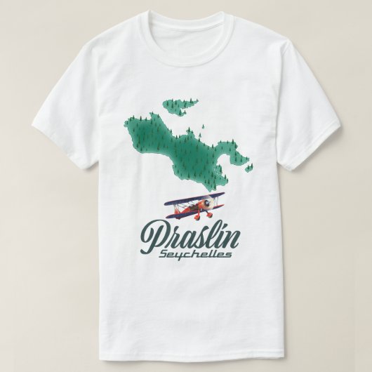 プララン セーシェル 地図 Tシャツ (デザイン正面)
