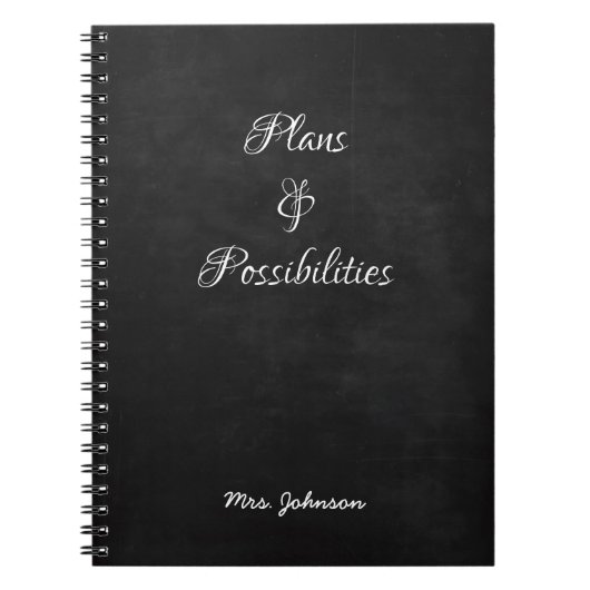 プランと可能性ブラックスパイラルフォトノートブック ノートブック (正面)