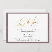 プランの変エレガント更は金ゴールドカーストライプド付き 招待状 (正面)