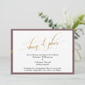 プランの変エレガント更は金ゴールドカーストライプド付き 招待状 (スタンド正面)