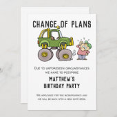 プランの変更キャンセルパーティーの延期 招待状 (正面/裏面)