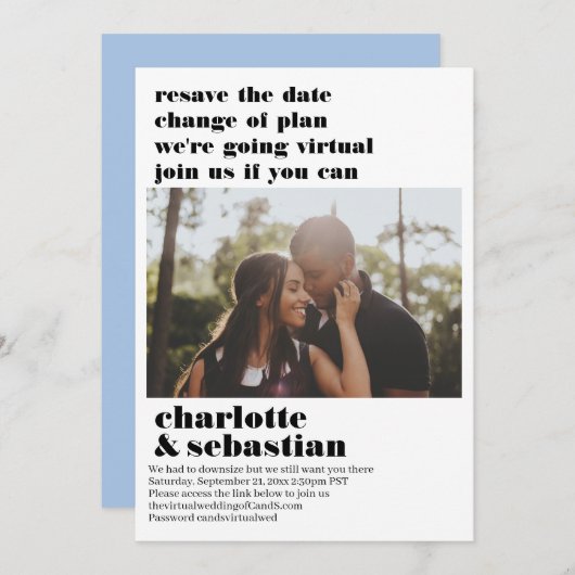 プランの変更バーチャルウェディング日付の写真を保存 セーブザデート (正面/裏面)