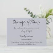 「プランの変更」が延期結婚されたブルーカード 招待状 (スタンド正面)