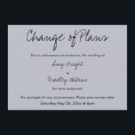 「プランの変更」が延期結婚されたブルーカード 招待状<br><div class="desc">お客さまにシンプル知らせるためのもし名刺が用意され結婚ている。テンプレート・フィールドを使用して個人詳細を追加し、これを自分のユニークデザインにモダン設定する。すべての色とフォントは、フィット感に応じて変更できる。特別な要請や支援を受けカスタマイズて連絡を。コレクションには別の文言を持つ他の作品が用意されている。</div>