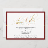 プランの変更 エレガント バーガンディ ゴールド ストライプ カード (正面)