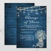 プランの変更 ベビーズブレス ストリング ライト ラスティック 招待状 (正面/裏面)