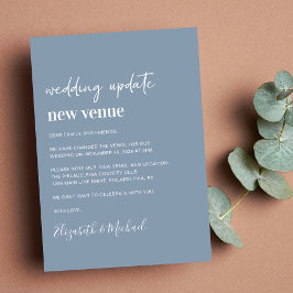 プランの変更New Venue Dusty Blue 結婚's 案内状