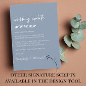 プランの変更New Venue Dusty Blue 結婚's 案内状