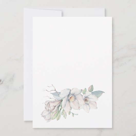 プランを変更する青いフローラ仮想ベビーシャワー 招待状 (裏面)