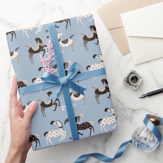 プランキングフォークアートサーカスホースすべての行事 ラッピングペーパー (ギフト)