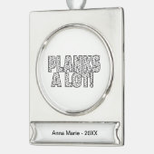 プランクスAロットコアフィットネストレーニング引用文 シルバープレートバナーオーナメント (左)