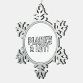 プランクスAロットコアフィットネストレーニング引用文 スノーフレークピューターオーナメント (右)