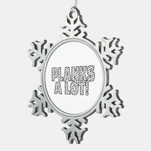 プランクスAロットコアフィットネストレーニング引用文 スノーフレークピューターオーナメント (右)